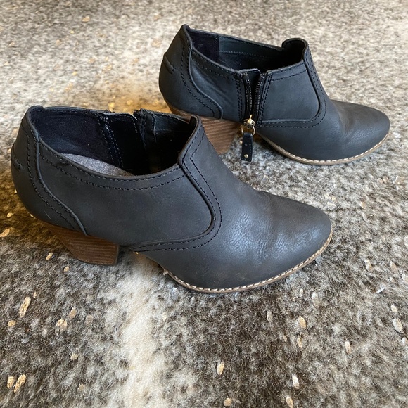 Distressed Black Heeled Ankle Booties - Dr. Scholl's - Picture 1 of 1